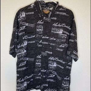 Harley Davidson Black Gray Logo Short Sleeve XL